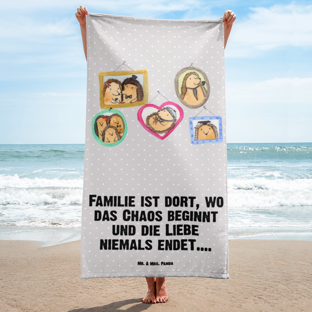 XL Badehandtuch Igel Familie Handtuch, Badetuch, Duschtuch, Strandtuch, Saunatuch, Familie, Vatertag, Muttertag, Bruder, Schwester, Mama, Papa, Oma, Opa, Liebe, Igel, Bilder, Zusammenhalt, Glück