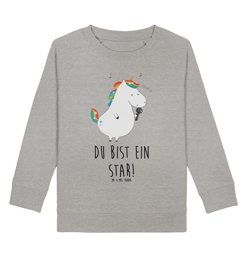 Organic Kinder Pullover Einhorn Sänger Kinder Pullover, Kinder Sweatshirt, Jungen, Mädchen, Einhorn, Einhörner, Einhorn Deko, Pegasus, Unicorn, Glitzer, Konfetti, Party, Geburtstag, Feier, Fest, Disco, Sängerin, Sänger, Freundin