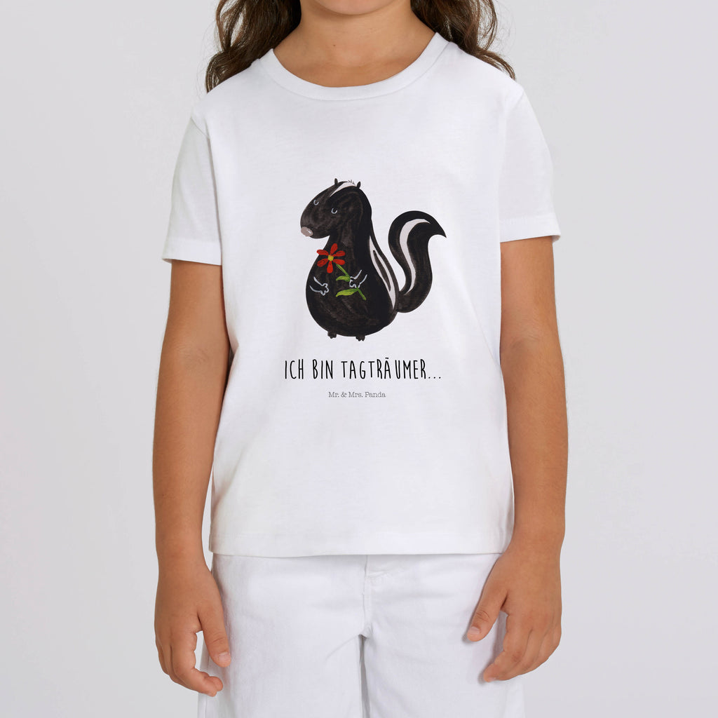 Organic Kinder T-Shirt Stinktier Blume Kinder T-Shirt, Kinder T-Shirt Mädchen, Kinder T-Shirt Jungen, Stinktier, Skunk, Wildtier, Raubtier, Stinker, Stinki, Tagträumer, verträumt, Dreams, Träume