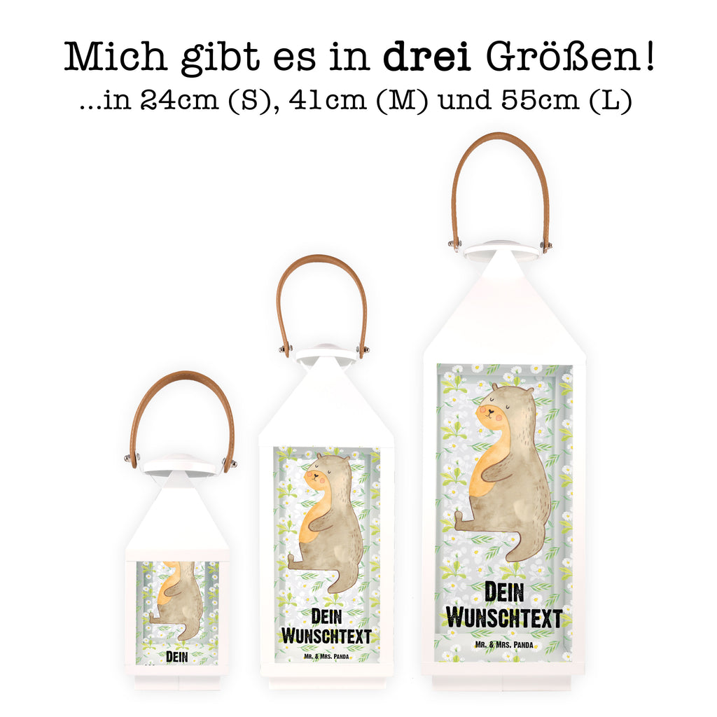 Personalisierte Deko Laterne Otter Bauch Gartenlampe, Gartenleuchte, Gartendekoration, Gartenlicht, Laterne kleine Laternen, XXL Laternen, Laterne groß, Otter, Fischotter, Seeotter, Otter Seeotter See Otter