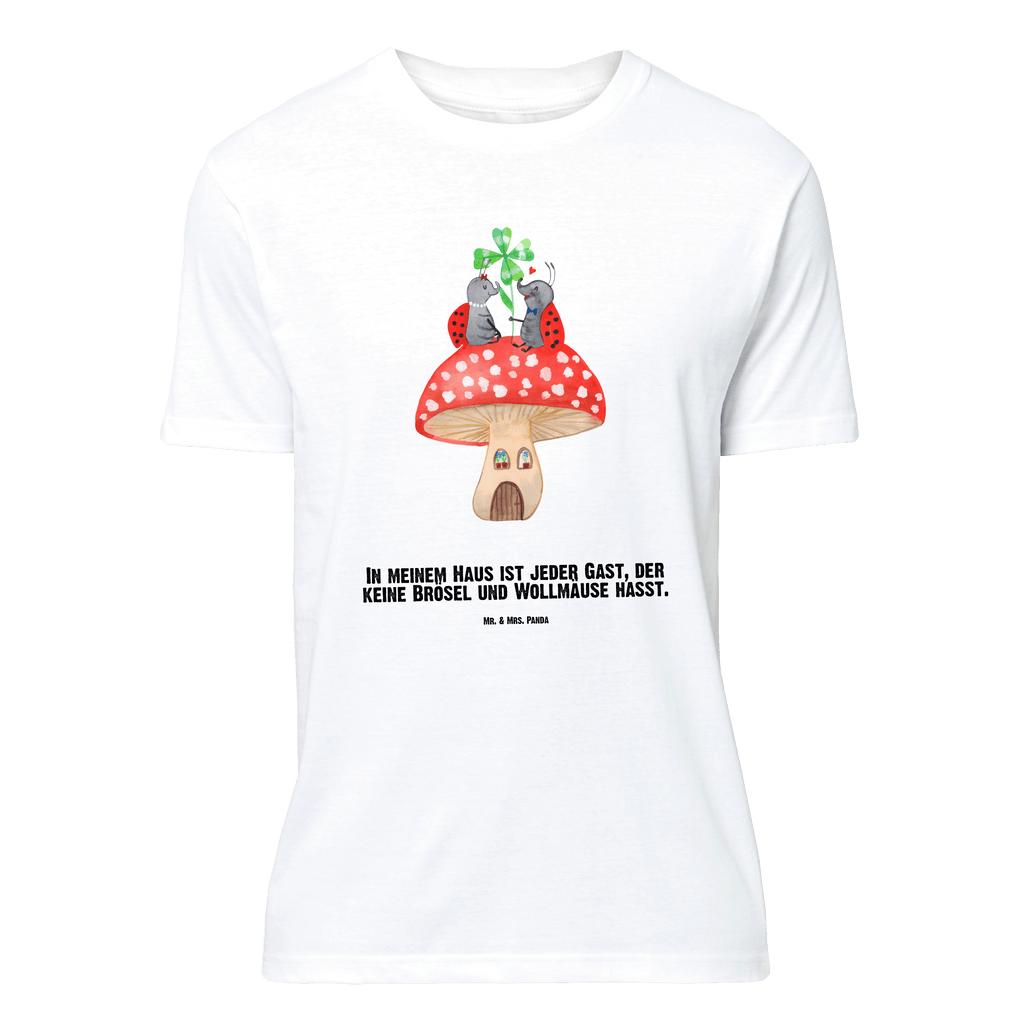 Personalisiertes T-Shirt Marienkäfer Paar Fliegenpilz T-Shirt Personalisiert, T-Shirt mit Namen, T-Shirt mit Aufruck, Männer, Frauen, Wunschtext, Bedrucken, Tiermotive, Gute Laune, lustige Sprüche, Tiere, Haus, Wohnung, zuhause, Fliegenpilz, Marienkäfer, Fleigenpilzhaus