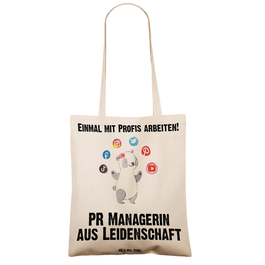 Tragetasche PR Managerin aus Leidenschaft Beuteltasche, Beutel, Einkaufstasche, Jutebeutel, Stoffbeutel, Tasche, Shopper, Umhängetasche, Strandtasche, Schultertasche, Stofftasche, Tragetasche, Badetasche, Jutetasche, Einkaufstüte, Laptoptasche, Beruf, Ausbildung, Jubiläum, Abschied, Rente, Kollege, Kollegin, Geschenk, Schenken, Arbeitskollege, Mitarbeiter, Firma, Danke, Dankeschön