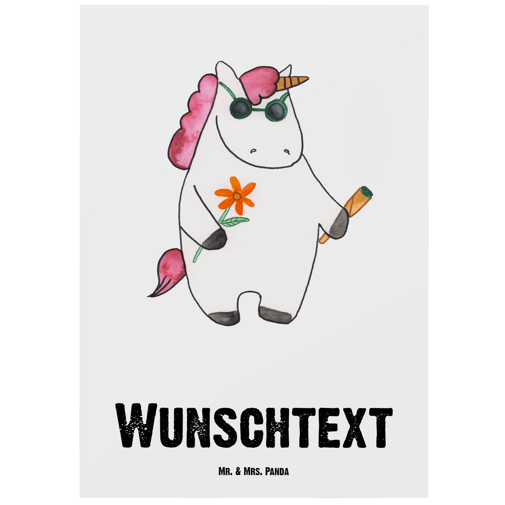 Personalisierte Postkarte Einhorn Woodstock Postkarte mit Namen, Postkarte bedrucken, Postkarte mit Wunschtext, Postkarte personalisierbar, Geschenkkarte mit Namen, Grußkarte mit Namen, Karte mit Namen, Einladung mit Namen, Ansichtskarte mit Namen, Geschenkkarte mit Wunschtext, Grußkarte mit Wunschtext, Karte mit Wunschtext, Einladung mit Wunschtext, Ansichtskarte mit Wunschtext, Einhorn, Einhörner, Einhorn Deko, Pegasus, Unicorn, Kiffen, Joint, Zigarette, Alkohol, Party, Spaß. lustig, witzig, Woodstock