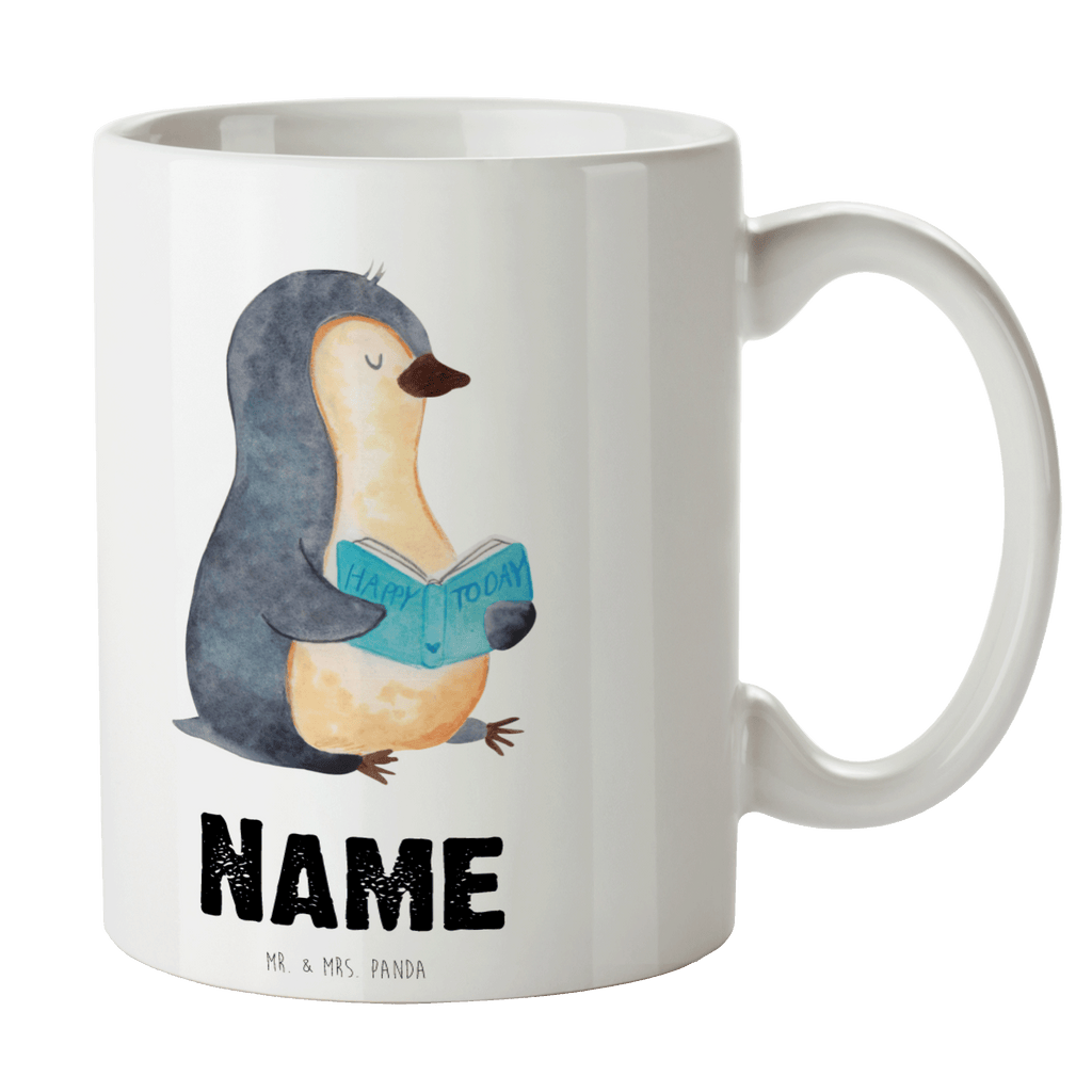 Personalisierte Tasse Pinguin Buch Personalisierte Tasse, Namenstasse, Wunschname, Personalisiert, Tasse, Namen, Drucken, Tasse mit Namen, Pinguin, Pinguine, Buch, Lesen, Bücherwurm, Nichtstun, Faulenzen, Ferien, Urlaub, Freizeit