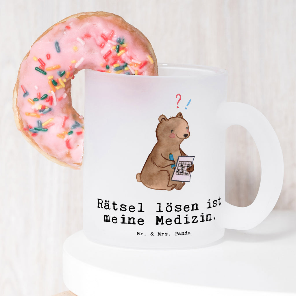 Teetasse Bär Rätsel lösen Medizin Teetasse, Teeglas, Teebecher, Tasse mit Henkel, Tasse, Glas Teetasse, Teetasse aus Glas, Geschenk, Sport, Sportart, Hobby, Schenken, Danke, Dankeschön, Auszeichnung, Gewinn, Sportler, Rätsel lösen, Kreuzworträtsel lösen, Knobeln, Gedächtnistraining, Gedächtnissport