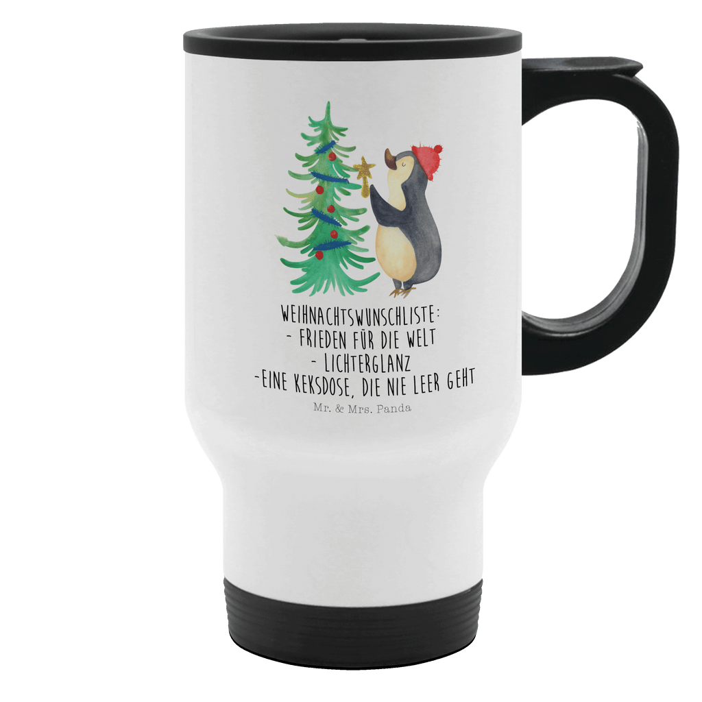 Thermobecher Pinguin Weihnachtsbaum Thermobecher, To Go Becher, Thermotasse, Kaffeebecher, Isolierbecher, Thermobecher To Go, Warmhaltetasse, Edelstahlbecher, Reisebecher, Tasse mit Deckel, Thermobecher für 400 ml, Kaffeetasse zum Mitnehmen, Tasse zum Mitnehmen, Spülmaschinenfest, Winter, Weihnachten, Weihnachtsdeko, Nikolaus, Advent, Heiligabend, Wintermotiv, Pinguin