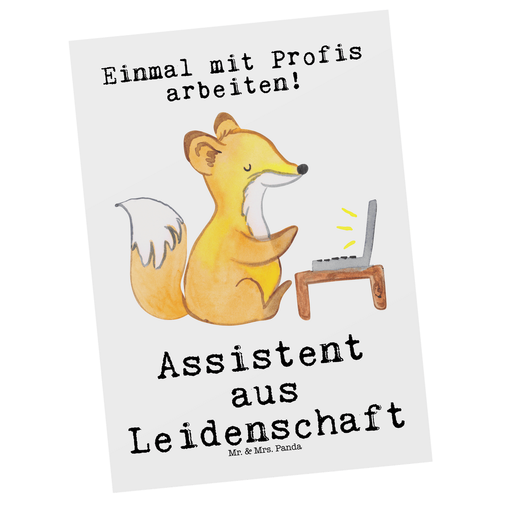 Postkarte Assistent aus Leidenschaft Postkarte, Karte, Geschenkkarte, Grußkarte, Einladung, Ansichtskarte, Geburtstagskarte, Einladungskarte, Dankeskarte, Ansichtskarten, Einladung Geburtstag, Einladungskarten Geburtstag, Beruf, Ausbildung, Jubiläum, Abschied, Rente, Kollege, Kollegin, Geschenk, Schenken, Arbeitskollege, Mitarbeiter, Firma, Danke, Dankeschön