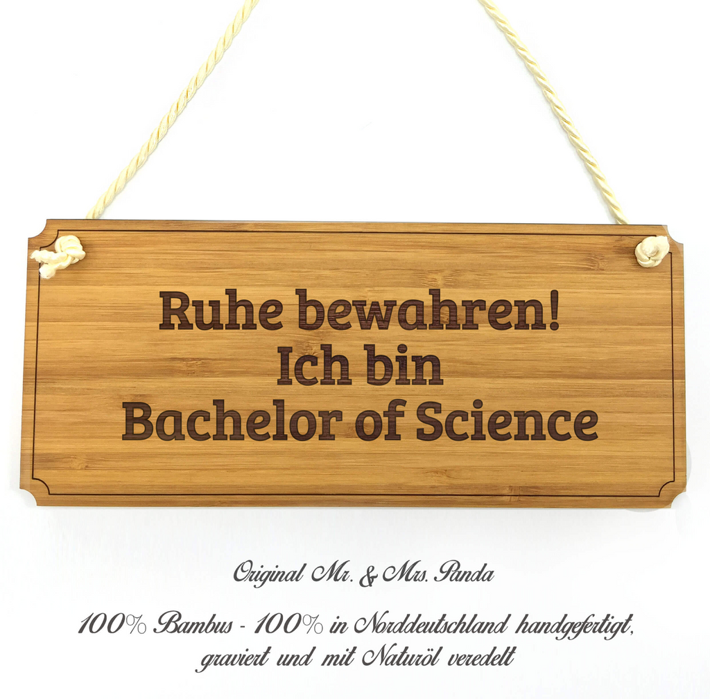 Türschild Classic Schild Bachelor of Science Dekoschild, Schild, Wanddeko, Werbeschild, Holzschild, Reklameschild, Türschild, Küchenschild, Wandschild, Holztafel, Motivschild, Spruchschild, Landhaus, Shabby, graviert