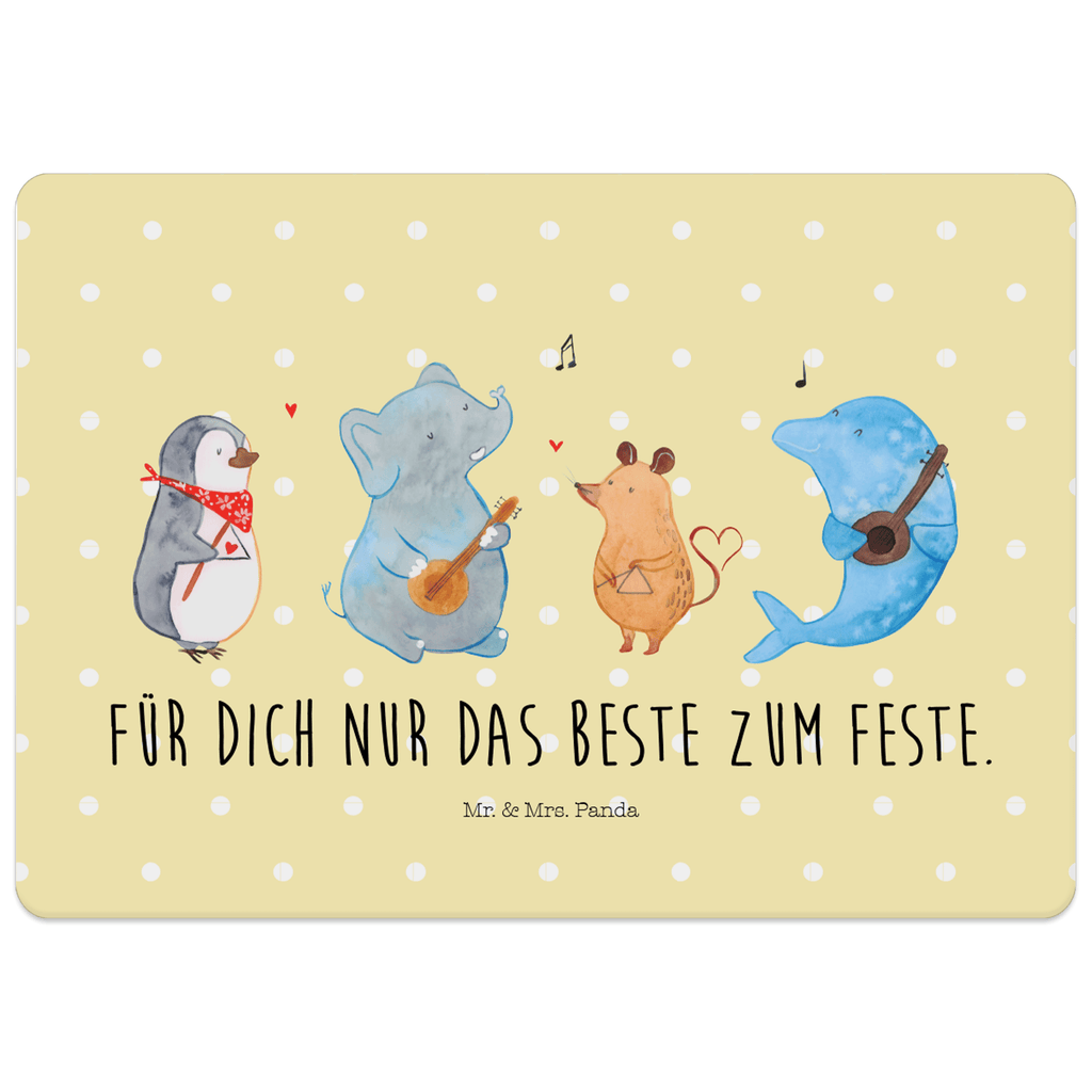 Tischset Big Band Tischset, Tischuntersetzer, Platzset, Tischsets abwaschbar, Tischunterlage, Tiermotive, Gute Laune, lustige Sprüche, Tiere, Hund, Pinguin, Maus, Elefant, Delfin, Gitarre, Band, Triangel, Musikanten, Musik