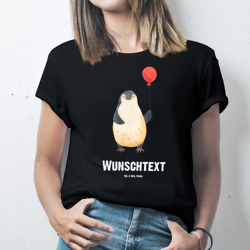 Personalisiertes T-Shirt Pinguin Luftballon T-Shirt Personalisiert, T-Shirt mit Namen, T-Shirt mit Aufruck, Männer, Frauen, Pinguin, Pinguine, Luftballon, Tagträume, Lebenslust, Geschenk Freundin, Geschenkidee, beste Freundin, Motivation, Neustart, neues Leben, Liebe, Glück