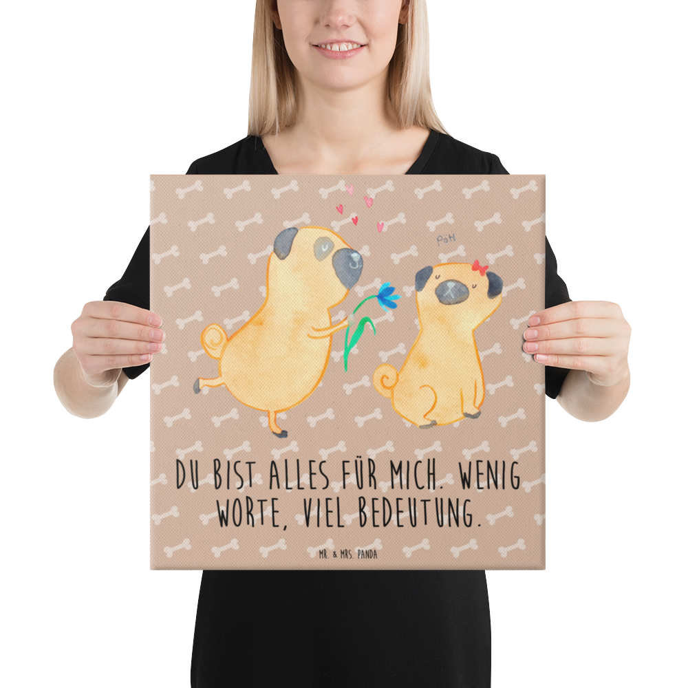 Leinwand Bild Mops Verliebt Leinwand, Bild, Kunstdruck, Wanddeko, Dekoration, Hund, Hundemotiv, Haustier, Hunderasse, Tierliebhaber, Hundebesitzer, Sprüche, Mops, Möpse, Hundeliebe, verliebt, Liebe, Liebesspruch. Verlobt, Geschenk Freund, Partner