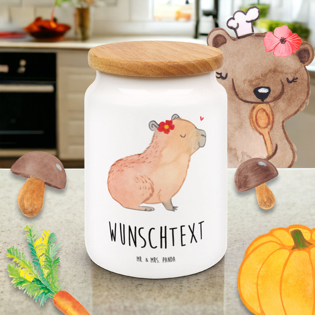 Personalisierte Vorratsdose Capybara Blume Personalisierte Vorratsdose, Personalisierte Keksdose, Personalisierte Keramikdose, Personalisierte Leckerlidose, Personalisierte Dose, Personalisierter Vorratsbehälter, Personalisierte Aufbewahrungsdose, Tiermotive, Gute Laune, lustige Sprüche, Tiere, Capybara