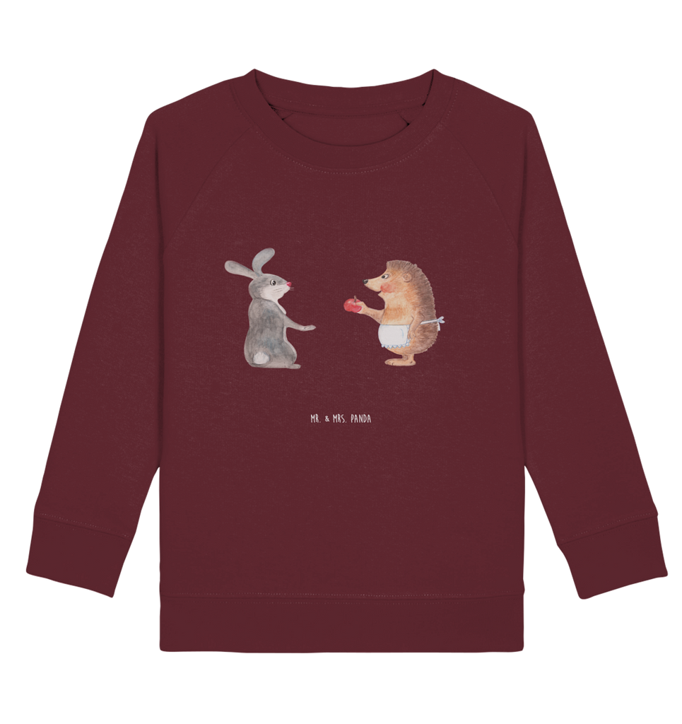 Organic Kinder Pullover Liebe ist nie ohne Schmerz Kinder Pullover, Kinder Sweatshirt, Jungen, Mädchen, Tiermotive, Gute Laune, lustige Sprüche, Tiere, Igel und Hase, Igel, Hase, Liebe Spruch, Liebeskummer Geschenk, Herzschmerz, Trösten, Trennungsschmerz, Spruch romantisch