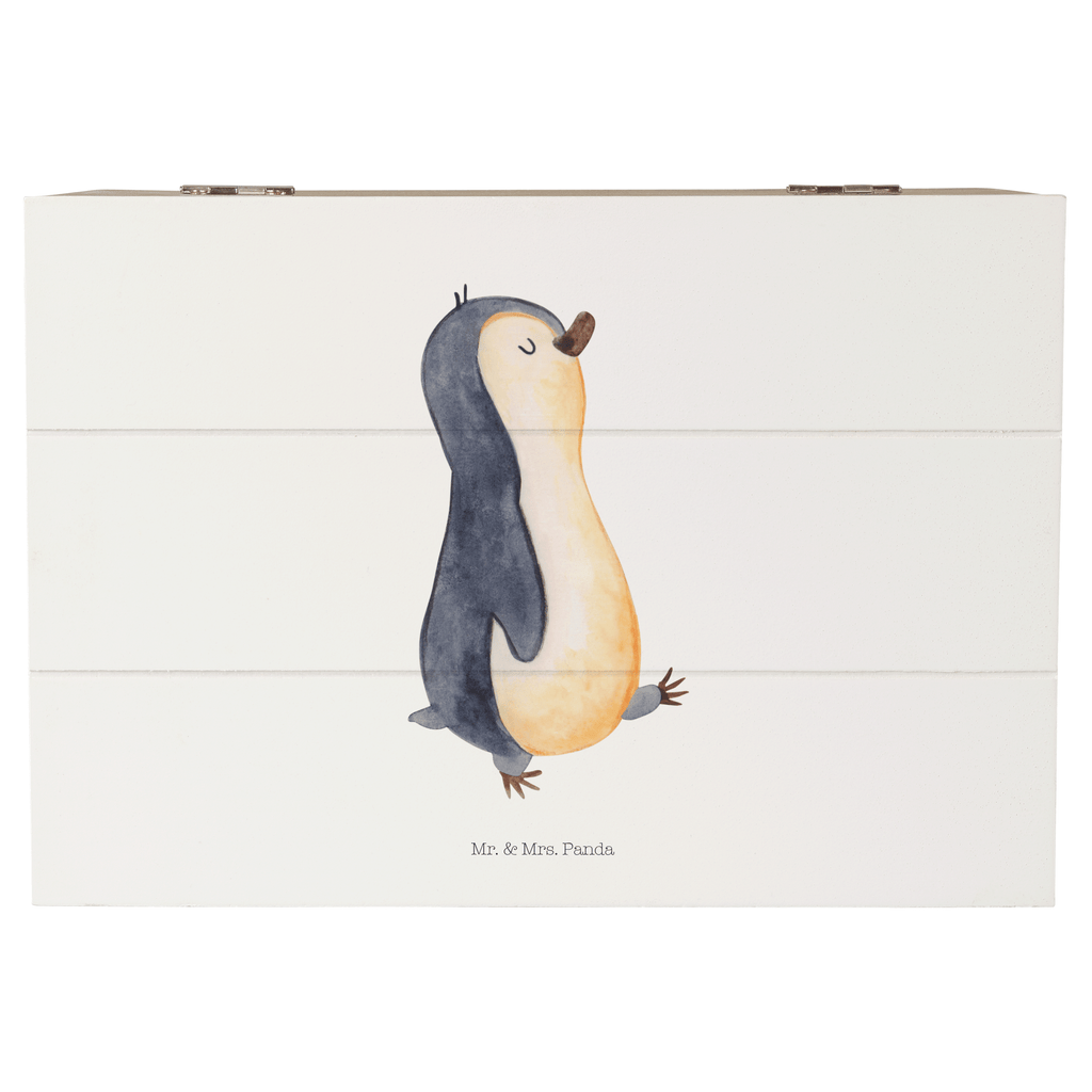 Holzkiste Pinguin marschieren Holzkiste, Kiste, Schatzkiste, Truhe, Schatulle, XXL, Erinnerungsbox, Erinnerungskiste, Dekokiste, Aufbewahrungsbox, Geschenkbox, Geschenkdose, Pinguin, Pinguine, Frühaufsteher, Langschläfer, Bruder, Schwester, Familie