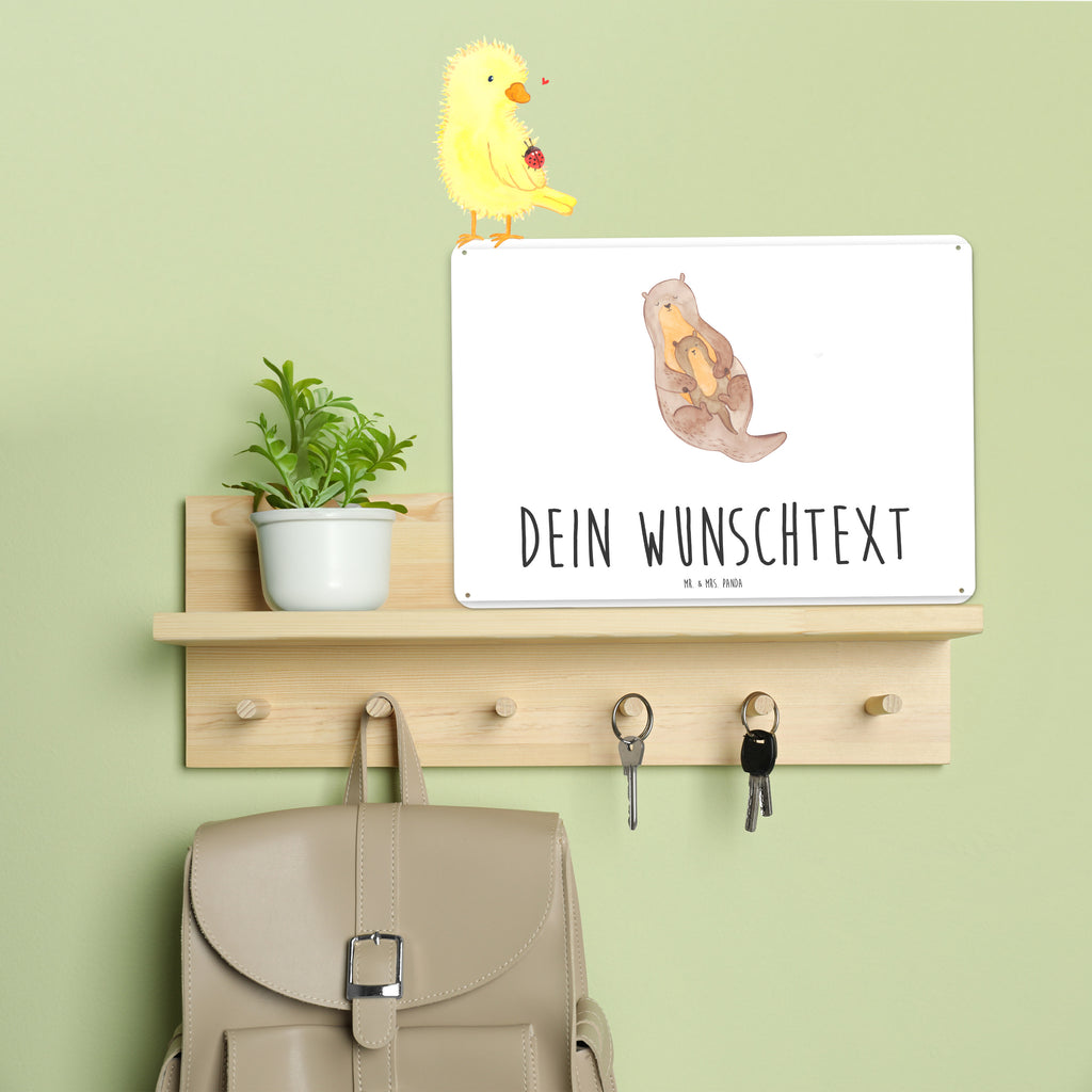 Personalisiertes Blechschild Otter Kind Blechschild, Metallschild, Geschenk Schild, Schild, Magnet-Metall-Schild, Deko Schild, Wandschild, Wand-Dekoration, Türschild, Otter, Fischotter, Seeotter, Otter Seeotter See Otter