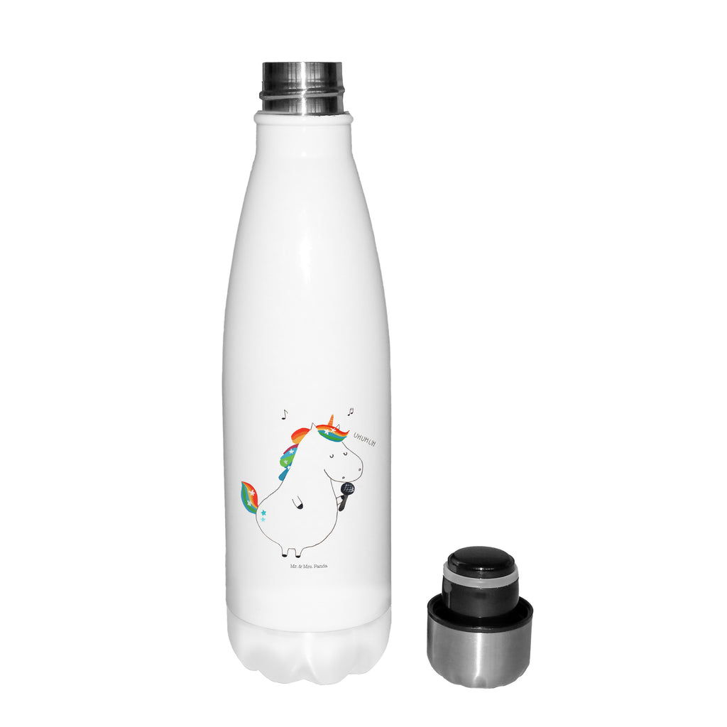 Thermosflasche Einhorn Sänger Isolierflasche, Thermoflasche, Trinkflasche, Thermos, Edelstahl, Einhorn, Einhörner, Einhorn Deko, Pegasus, Unicorn, Glitzer, Konfetti, Party, Geburtstag, Feier, Fest, Disco, Sängerin, Sänger, Freundin