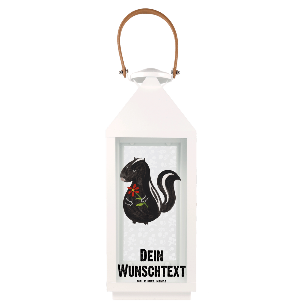 Personalisierte Deko Laterne Stinktier Blume Gartenlampe, Gartenleuchte, Gartendekoration, Gartenlicht, Laterne kleine Laternen, XXL Laternen, Laterne groß, Stinktier, Skunk, Wildtier, Raubtier, Stinker, Stinki, Tagträumer, verträumt, Dreams, Träume