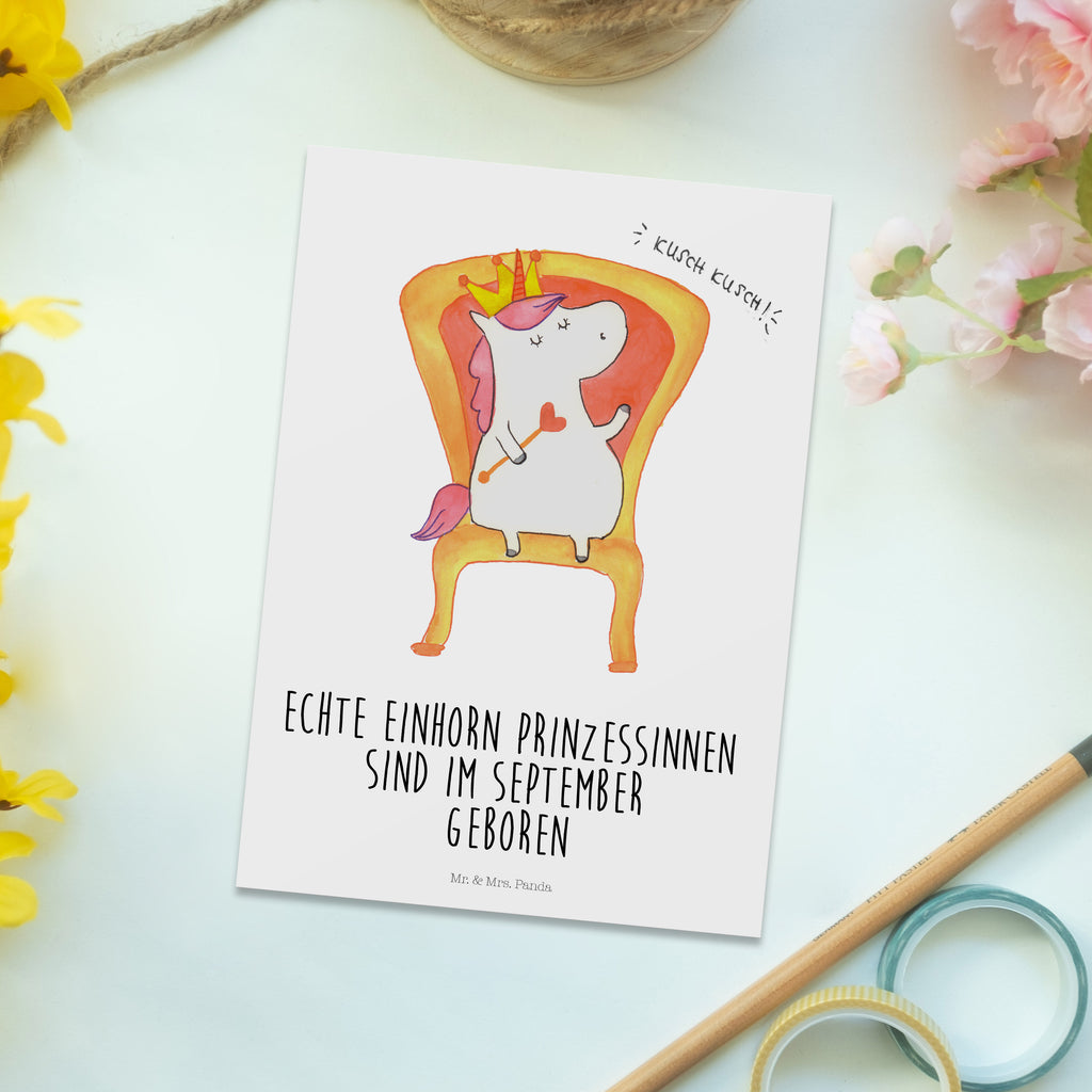 Postkarte Einhorn Prinzessin September Postkarte, Karte, Geschenkkarte, Grußkarte, Einladung, Ansichtskarte, Geburtstagskarte, Einladungskarte, Dankeskarte, Ansichtskarten, Einladung Geburtstag, Einladungskarten Geburtstag, Einhorn, Einhörner, Einhorn Deko, Pegasus, Unicorn, Geburtstag, Prinzessin, Geburtstagsgeschenk, Geschenk, Monat