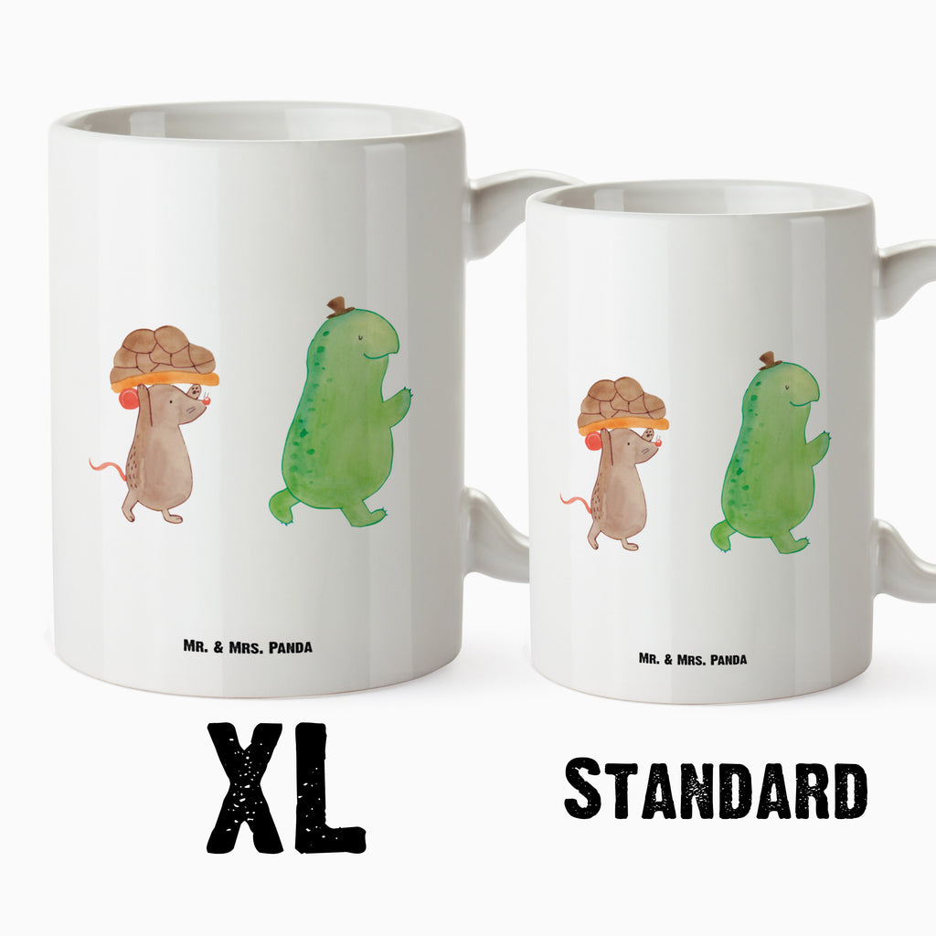 XL Tasse Schildkröte & Maus XL Tasse, Große Tasse, Grosse Kaffeetasse, XL Becher, XL Teetasse, spülmaschinenfest, Jumbo Tasse, Groß, Schildkröte, Maus, Freunde, Freundinnen, beste Freunde, beste Freundinnen