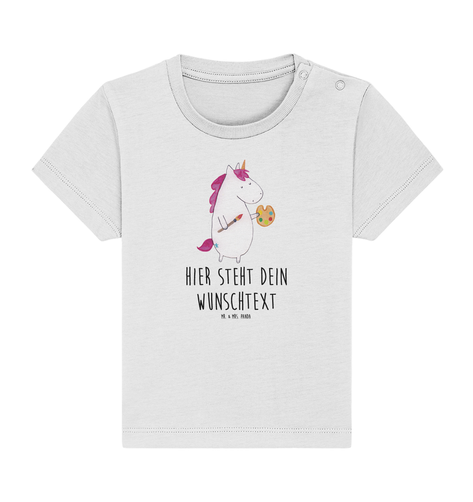 Personalisiertes Baby Shirt Einhorn Künstler Personalisiertes Baby T-Shirt, Personalisiertes Jungen Baby T-Shirt, Personalisiertes Mädchen Baby T-Shirt, Personalisiertes Shirt, Einhorn, Einhörner, Einhorn Deko, Pegasus, Unicorn, Englisch, Künstler, Artist, Malen, Zeichnen, Welt, Farbe, Stift, Pinsel, Geschenk, Maler