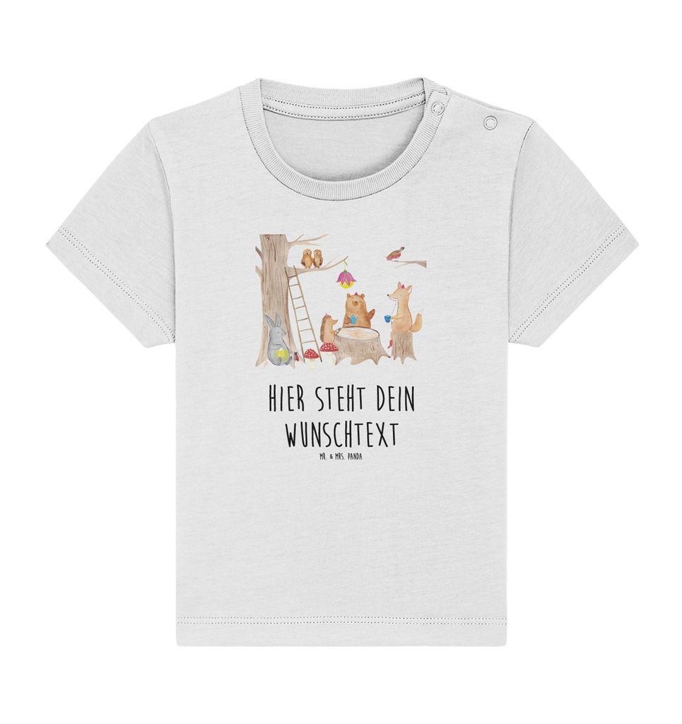 Personalisiertes Baby Shirt Waldtiere Picknick Personalisiertes Baby T-Shirt, Personalisiertes Jungen Baby T-Shirt, Personalisiertes Mädchen Baby T-Shirt, Personalisiertes Shirt, Tiermotive, Gute Laune, lustige Sprüche, Tiere, Waldtiere, Picknick, Wald, Fuchs, Hase, Igel, Maus, Eichhörnchen