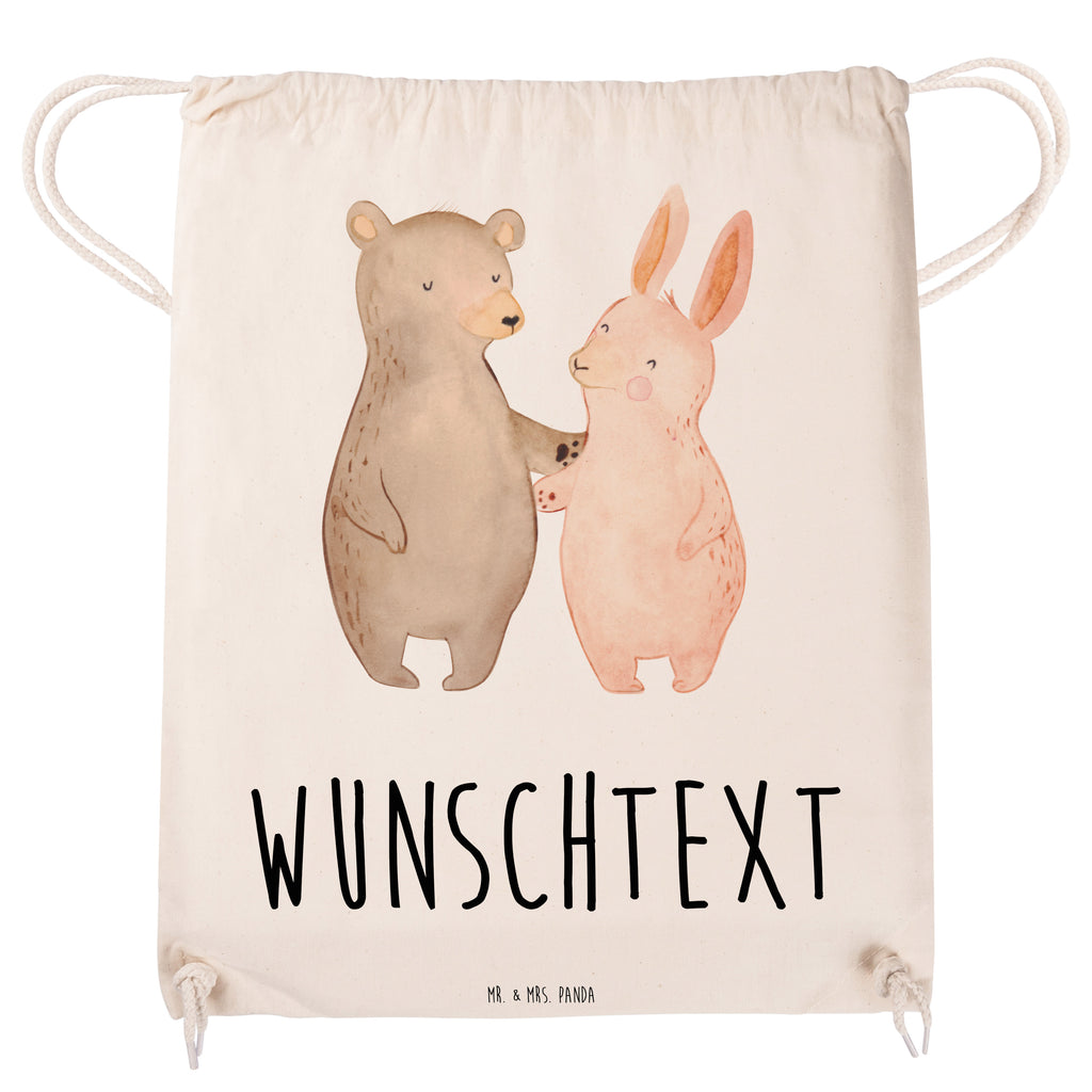 Personalisierter Sportbeutel Bär Hase Umarmen Personalisierter Sportbeutel, Personalisierter Beutel, Personalisierte Sporttasche, Personalisierter Tasche, Personalisierter Stoffbeutel, Personalisierter Sportbeutel Kinder, Sportbeutel mit Namen, Turnbeutel mit Namen, Beutel mit Namen, Sporttasche mit Namen, Tasche mit Namen, Stoffbeutel mit Namen, Sportbeutel Kinder mit Namen, Wunschtext, Wunschnamen, Personalisierbar, Personalisierung, Liebe, Partner, Freund, Freundin, Ehemann, Ehefrau, Heiraten, Verlobung, Heiratsantrag, Liebesgeschenk, Jahrestag, Hocheitstag, Freunde, bester Freund, Hase, Bär, Bärchen, best friends