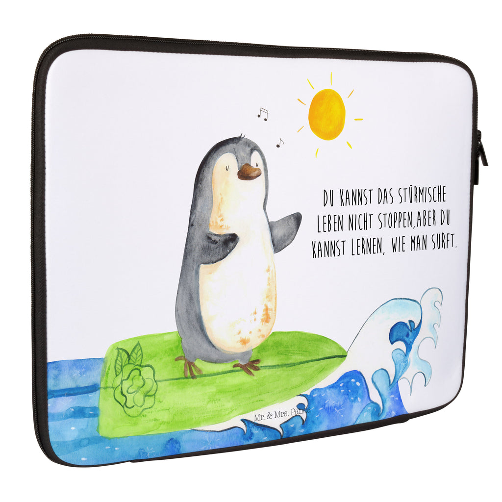 Notebook Tasche Pinguin Surfer Notebook Tasche, Laptop, Computertasche, Tasche, Notebook-Tasche, Notebook-Reisehülle, Notebook Schutz, Pinguin, Pinguine, surfen, Surfer, Hawaii, Urlaub, Wellen, Wellen reiten, Portugal