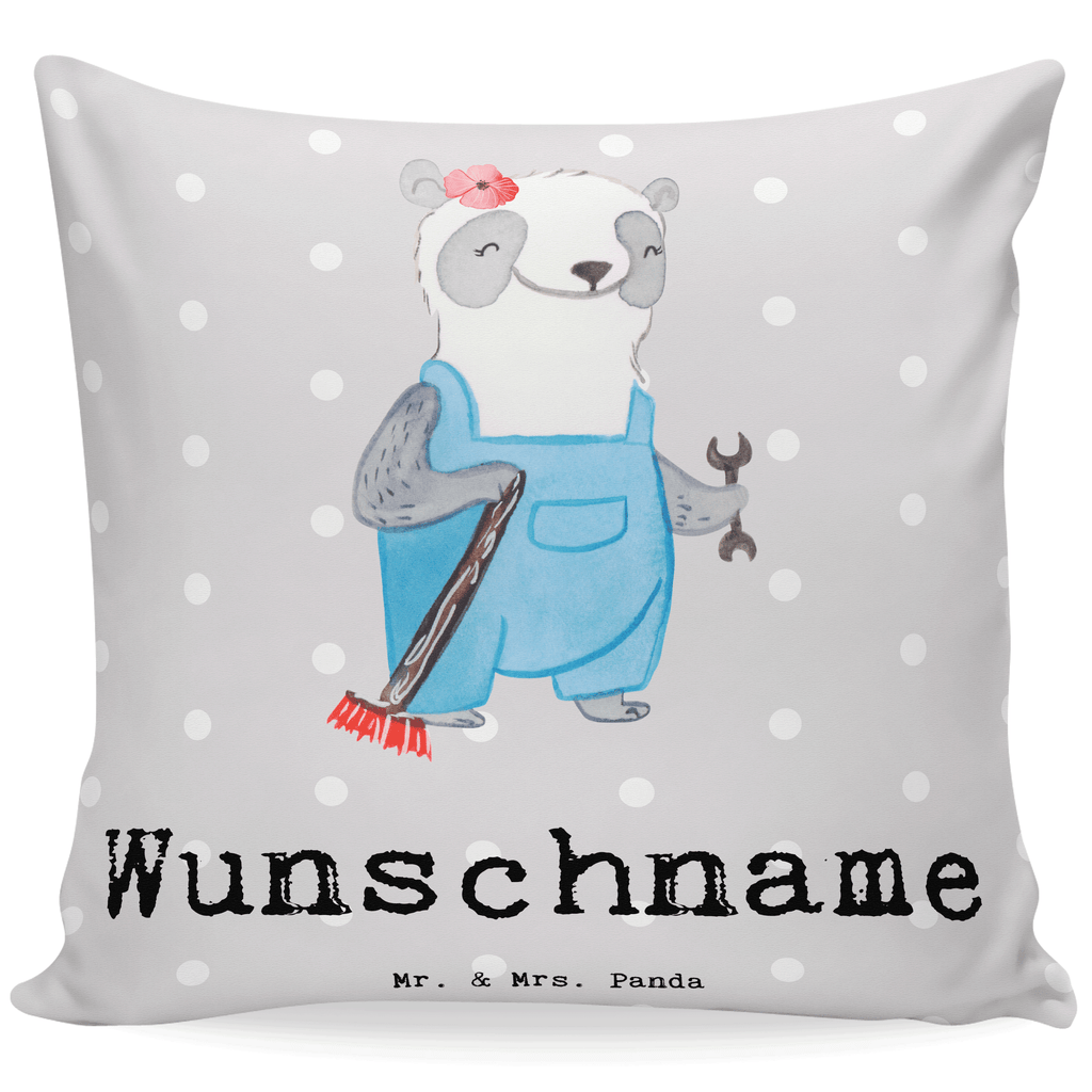 Personalisiertes Kissen Hausmeisterin mit Herz Kissen, personalisiert, Name, Wunschname, bedrucken, Kopfkissen, Beruf, Ausbildung, Jubiläum, Abschied, Rente, Kollege, Kollegin, Geschenk, Schenken, Arbeitskollege, Mitarbeiter, Firma, Danke, Dankeschön, Hausmeisterin, Concierge, Hausverwalterin, Facility Manager