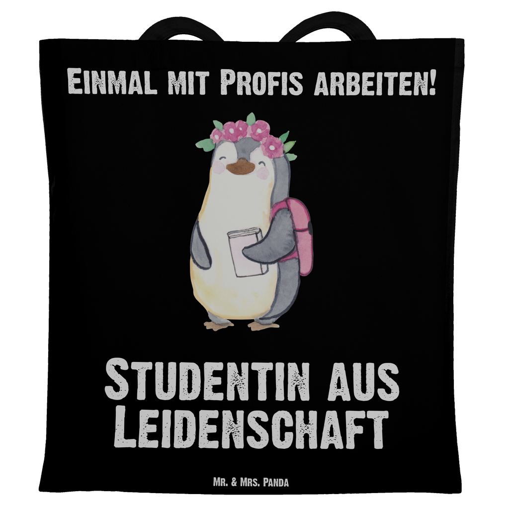 Tragetasche Studentin aus Leidenschaft Beuteltasche, Beutel, Einkaufstasche, Jutebeutel, Stoffbeutel, Tasche, Shopper, Umhängetasche, Strandtasche, Schultertasche, Stofftasche, Tragetasche, Badetasche, Jutetasche, Einkaufstüte, Laptoptasche, Beruf, Ausbildung, Jubiläum, Abschied, Rente, Kollege, Kollegin, Geschenk, Schenken, Arbeitskollege, Mitarbeiter, Firma, Danke, Dankeschön