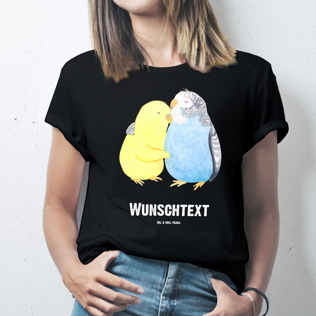 Personalisiertes T-Shirt Wellensittich Liebe T-Shirt, Shirt, Tshirt, Lustiges T-Shirt, T-Shirt mit Spruch, Party, Junggesellenabschied, Jubiläum, Geburstag, Herrn, Damen, Männer, Frauen, Schlafshirt, Nachthemd, Sprüche, Liebe, Partner, Freund, Freundin, Ehemann, Ehefrau, Heiraten, Verlobung, Heiratsantrag, Liebesgeschenk, Jahrestag, Hocheitstag, Vögel, Wellensittich, Nähe, Kuscheln, Vertrauen