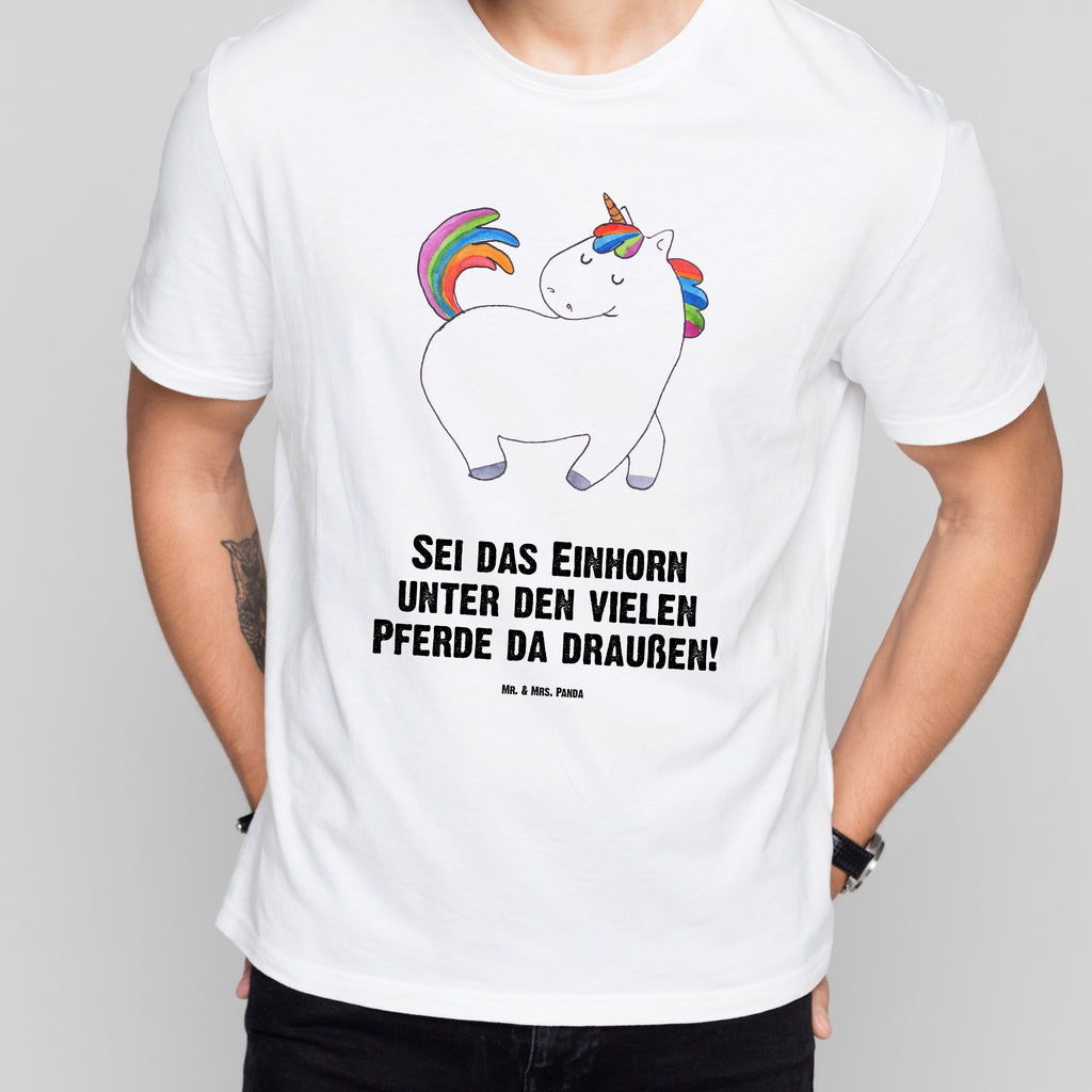 T-Shirt Standard Einhorn stolzierend T-Shirt, Shirt, Tshirt, Lustiges T-Shirt, T-Shirt mit Spruch, Party, Junggesellenabschied, Jubiläum, Geburstag, Herrn, Damen, Männer, Frauen, Schlafshirt, Nachthemd, Sprüche, Einhorn, Einhörner, Einhorn Deko, Pegasus, Unicorn, stolz, anders, bunt, Pferd, Reiter, Reiten, Freundin, Geschenk