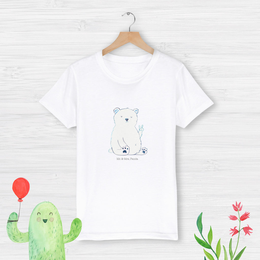 Organic Kinder T-Shirt Eisbär Faul Kinder T-Shirt, Kinder T-Shirt Mädchen, Kinder T-Shirt Jungen, Bär, Teddy, Teddybär, Eisbär, Nordpol, Faul, Entspannen, Relaxen, Büro, Arbeit, Bürojob, Arbeitsplatz, Homeoffice