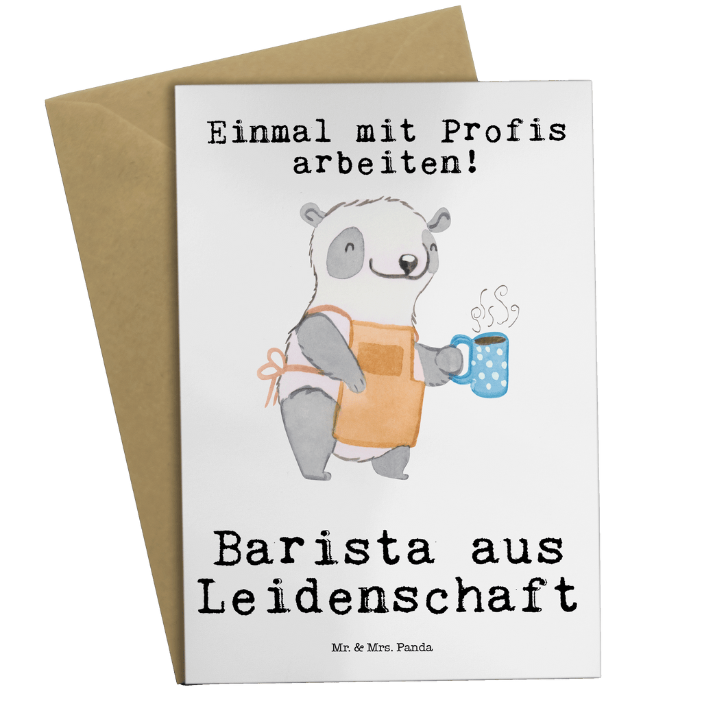 Grußkarte Barista aus Leidenschaft Grußkarte, Klappkarte, Einladungskarte, Glückwunschkarte, Hochzeitskarte, Geburtstagskarte, Karte, Ansichtskarten, Beruf, Ausbildung, Jubiläum, Abschied, Rente, Kollege, Kollegin, Geschenk, Schenken, Arbeitskollege, Mitarbeiter, Firma, Danke, Dankeschön, Barista, Eröffnung Cafe, Kaffee