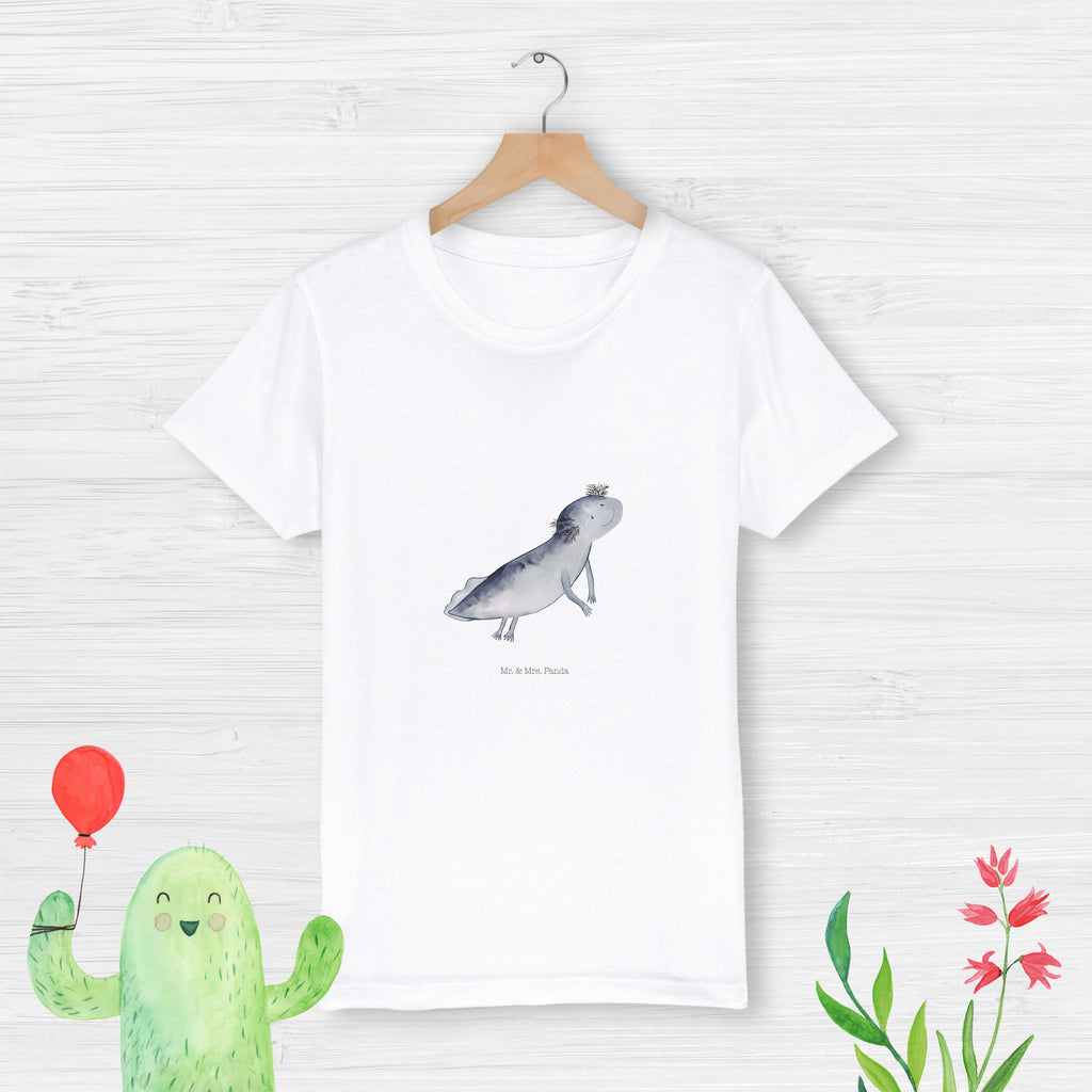 Organic Kinder T-Shirt Axolotl Schwimmen Kinder T-Shirt, Kinder T-Shirt Mädchen, Kinder T-Shirt Jungen, Axolotl, Molch, Axolot, Schwanzlurch, Lurch, Lurche, Problem, Probleme, Lösungen, Motivation