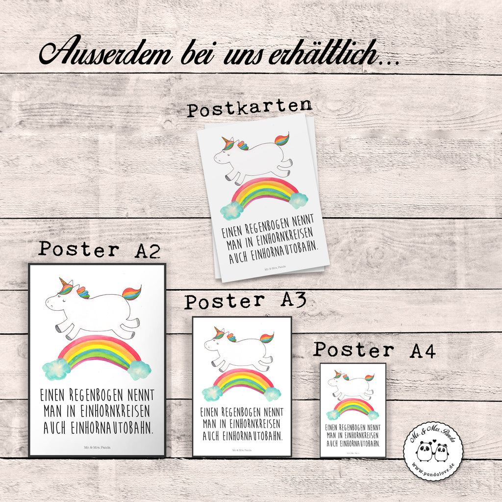 Poster Einhorn Regenbogen Poster, Wandposter, Bild, Wanddeko, Küchenposter, Kinderposter, Wanddeko Bild, Raumdekoration, Wanddekoration, Handgemaltes Poster, Mr. & Mrs. Panda Poster, Designposter, Kunstdruck, Posterdruck, Einhorn, Einhörner, Einhorn Deko, Pegasus, Unicorn, Regenbogen, Glitzer, Einhornpower, Erwachsenwerden, Einhornautobahn