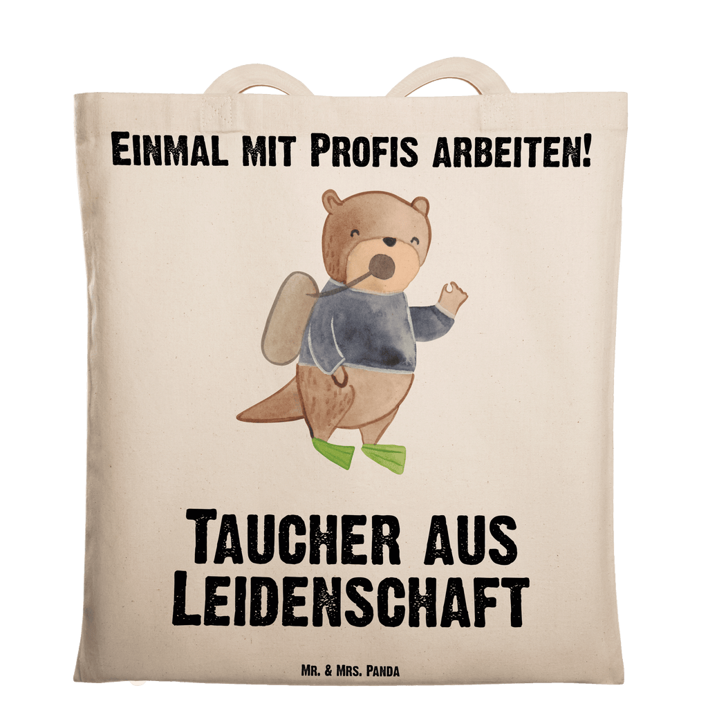 Tragetasche Taucher aus Leidenschaft Beuteltasche, Beutel, Einkaufstasche, Jutebeutel, Stoffbeutel, Tasche, Shopper, Umhängetasche, Strandtasche, Schultertasche, Stofftasche, Tragetasche, Badetasche, Jutetasche, Einkaufstüte, Laptoptasche, Beruf, Ausbildung, Jubiläum, Abschied, Rente, Kollege, Kollegin, Geschenk, Schenken, Arbeitskollege, Mitarbeiter, Firma, Danke, Dankeschön