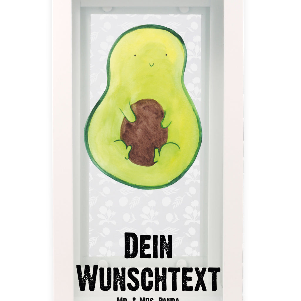 Personalisierte Deko Laterne Avocado mit Kern Gartenlampe, Gartenleuchte, Gartendekoration, Gartenlicht, Laterne kleine Laternen, XXL Laternen, Laterne groß, Avocado, Veggie, Vegan, Gesund, Avokado, Avocadokern, Kern, Pflanze, Spruch Leben