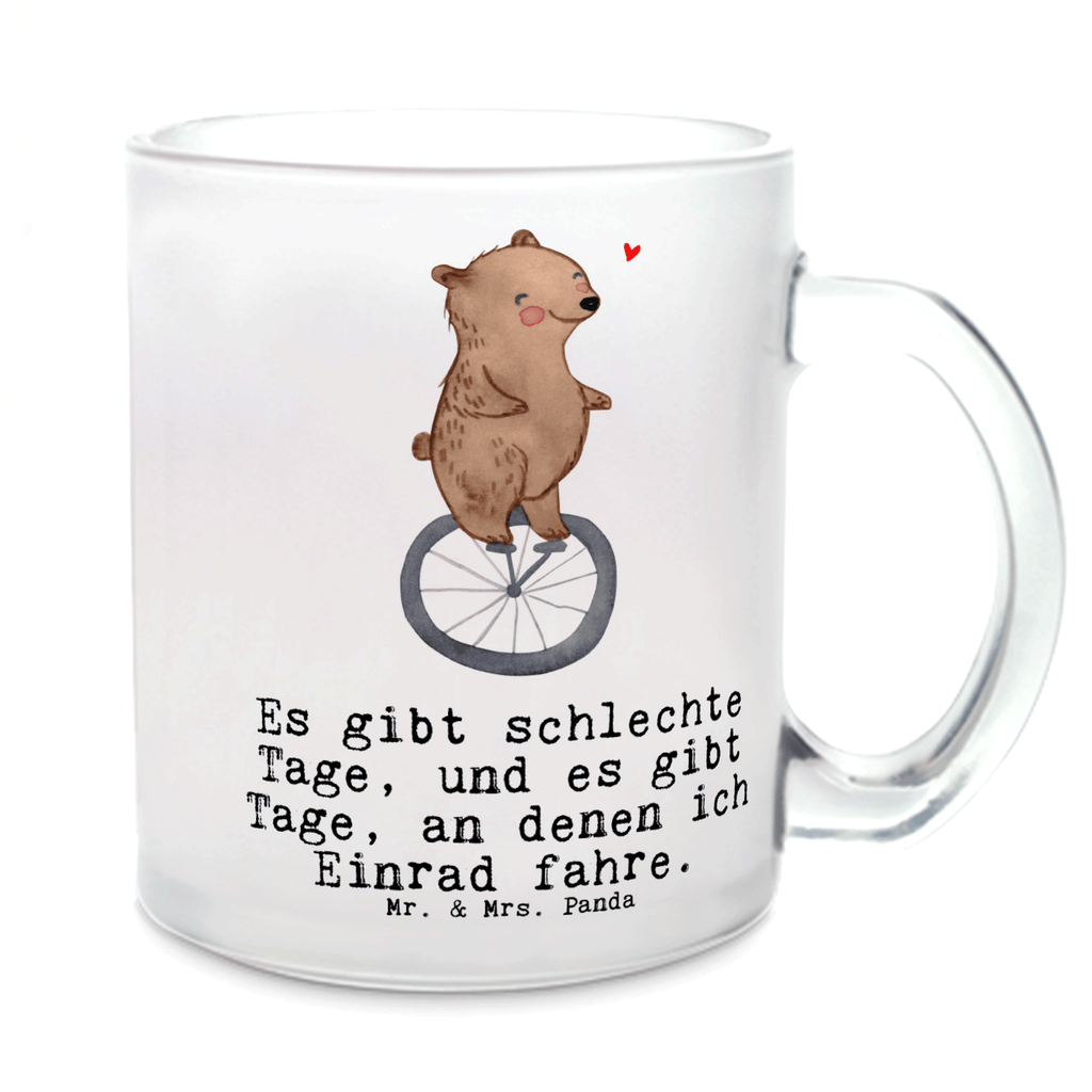 Teetasse Bär Einrad fahren Tage Teetasse, Teeglas, Teebecher, Tasse mit Henkel, Tasse, Glas Teetasse, Teetasse aus Glas, Geschenk, Sport, Sportart, Hobby, Schenken, Danke, Dankeschön, Auszeichnung, Gewinn, Sportler, Einrad fahren