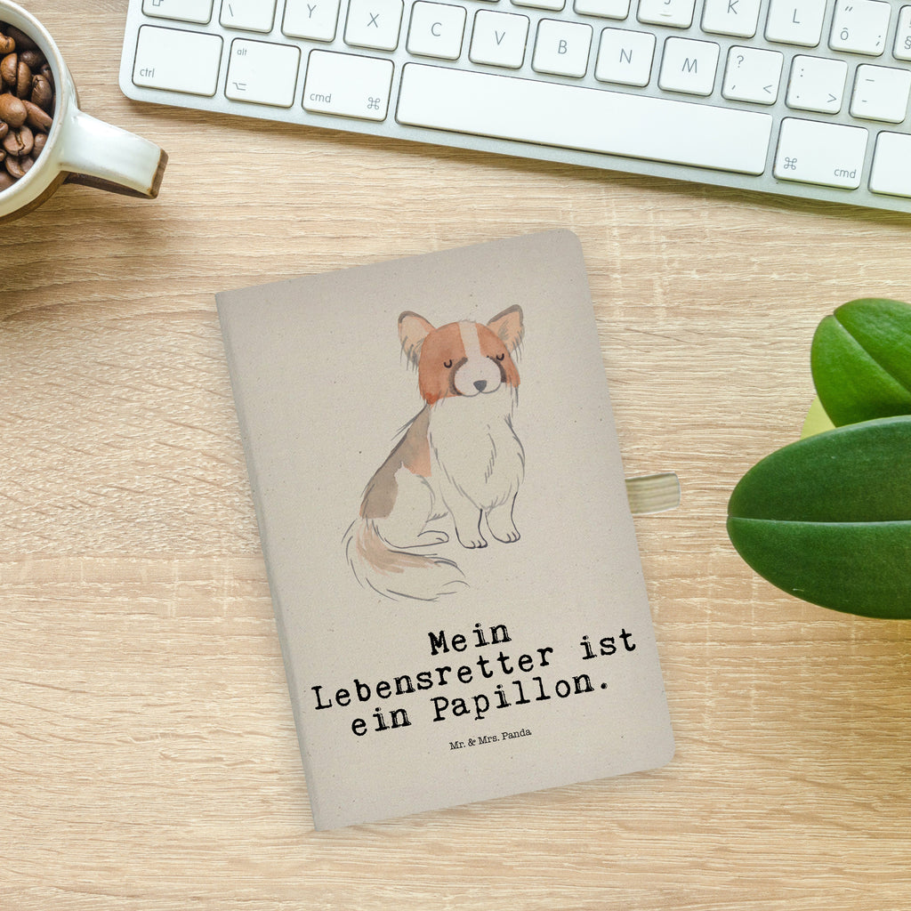 Baumwoll Notizbuch Papillon Lebensretter Notizen, Eintragebuch, Tagebuch, Notizblock, Adressbuch, Journal, Kladde, Skizzenbuch, Notizheft, Schreibbuch, Schreibheft, Hund, Hunderasse, Rassehund, Hundebesitzer, Geschenk, Tierfreund, Schenken, Welpe, Kontinentaler Zwergspaniel, Papillon