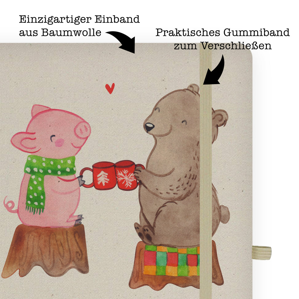 Baumwoll Notizbuch Glühschwein Sause Notizen, Eintragebuch, Tagebuch, Notizblock, Adressbuch, Journal, Kladde, Skizzenbuch, Notizheft, Schreibbuch, Schreibheft, Winter, Weihnachten, Weihnachtsdeko, Nikolaus, Advent, Heiligabend, Wintermotiv, Prost, Alles Gute, Weihnachtszeit, Schwein, Bär