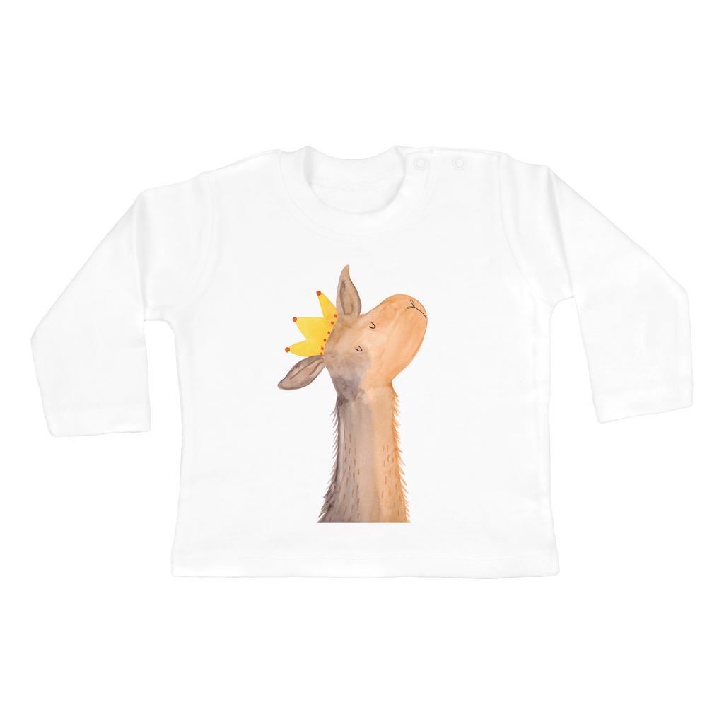 Baby Longsleeve Lamakopf König Mädchen, Jungen, Baby, Langarm, Bio, Kleidung, Lama, Alpaka, Lamas, König, Königin, Freundin, Mama, Papa, Büro Kollege, Kollegin, Chef, Vorgesetzter, Abi, Abitur