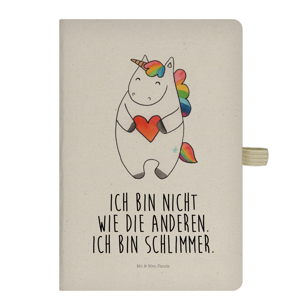 Baumwoll Notizbuch Einhorn Herz Notizen, Eintragebuch, Tagebuch, Notizblock, Adressbuch, Journal, Kladde, Skizzenbuch, Notizheft, Schreibbuch, Schreibheft, Einhorn, Einhörner, Einhorn Deko, Pegasus, Unicorn, Herz, schlimm, böse, witzig, lustig, Freundin, anders, bunt