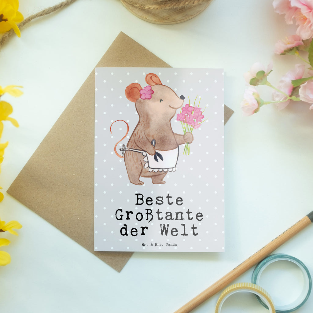 Grußkarte Maus Beste Großtante der Welt Grußkarte, Klappkarte, Einladungskarte, Glückwunschkarte, Hochzeitskarte, Geburtstagskarte, Karte, Ansichtskarten, für, Dankeschön, Geschenk, Schenken, Geburtstag, Geburtstagsgeschenk, Geschenkidee, Danke, Bedanken, Mitbringsel, Freude machen, Geschenktipp, Großtante, Grosstante, Tante, Lieblingstante, Familie, Schwester, Tanten, Kleinigkeit, Beste, Nichte, Neffe, Groß