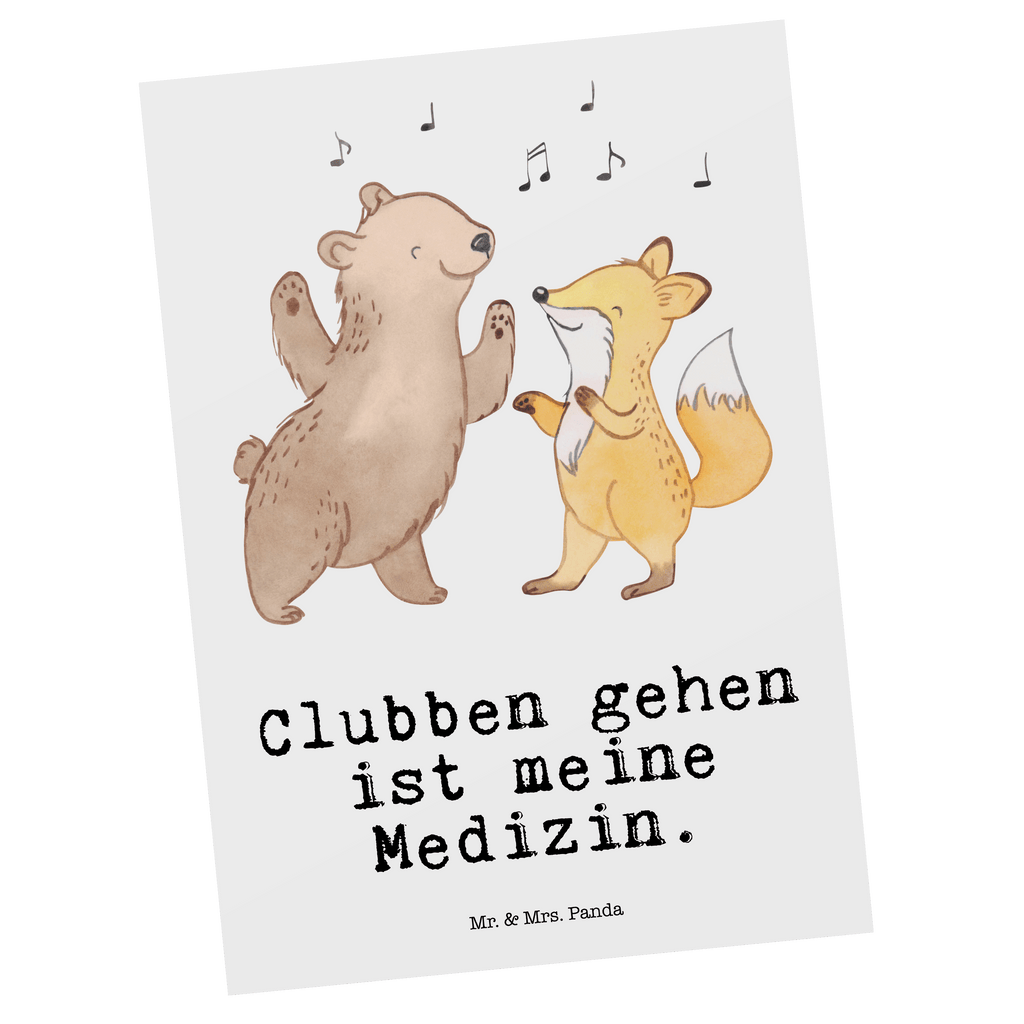 Postkarte Bär & Fuchs Disco Medizin Postkarte, Karte, Geschenkkarte, Grußkarte, Einladung, Ansichtskarte, Geburtstagskarte, Einladungskarte, Dankeskarte, Ansichtskarten, Einladung Geburtstag, Einladungskarten Geburtstag, Geschenk, Sport, Sportart, Hobby, Schenken, Danke, Dankeschön, Auszeichnung, Gewinn, Sportler, Disco, Clubs, Tanzen, Feiern, Clubbing