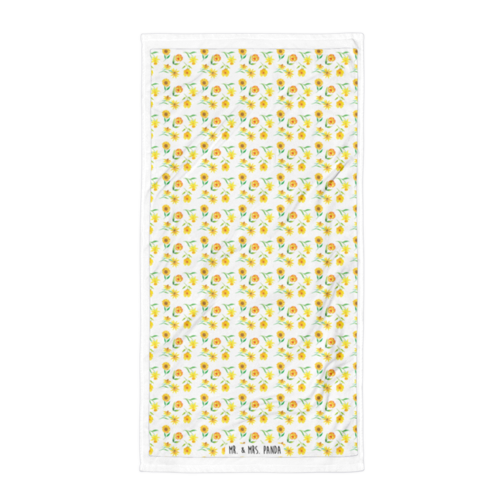 XL Badehandtuch Sonnengruß Design Muster Handtuch, Badetuch, Duschtuch, Strandtuch, Saunatuch, Muster, Blumen, gelbe Blumen, Sonnenblume, Osterglocke