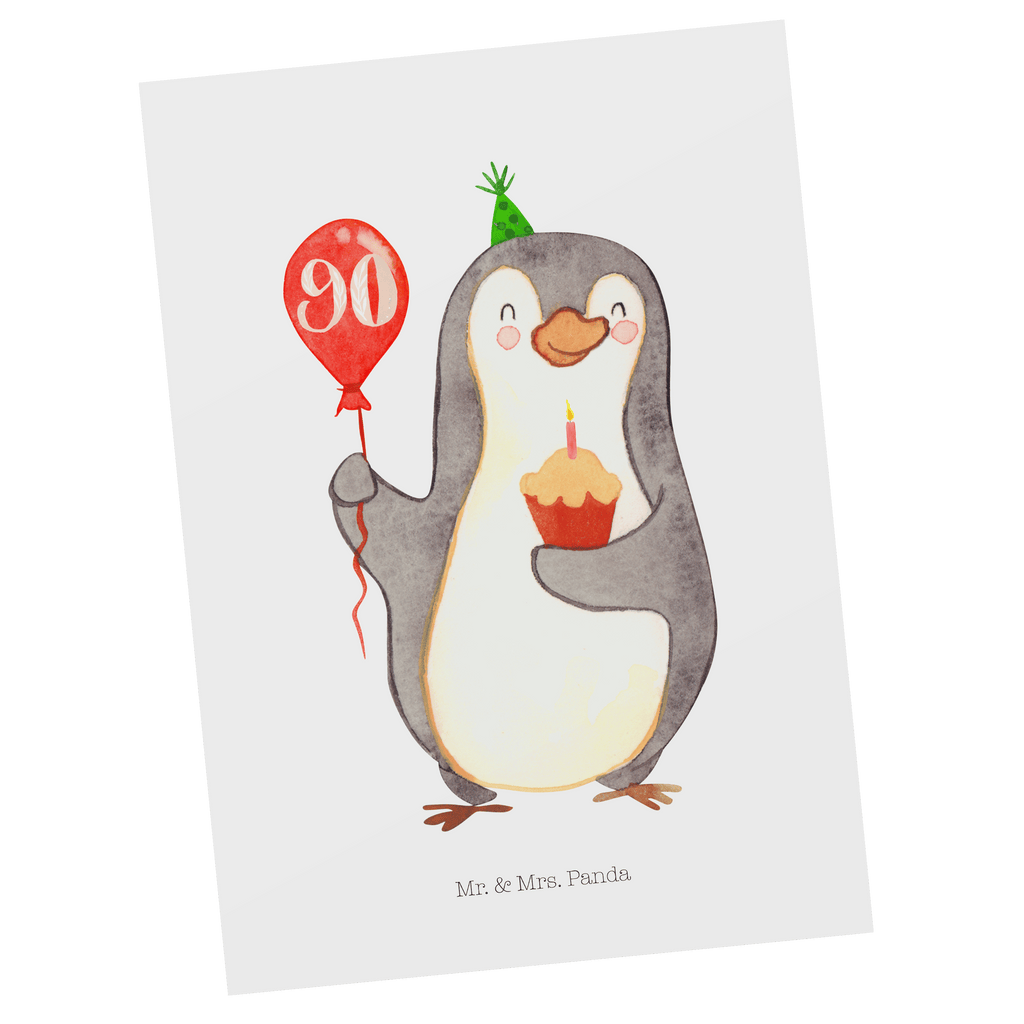 Postkarte 90. Geburtstag Pinguin Luftballon Postkarte, Karte, Geschenkkarte, Grußkarte, Einladung, Ansichtskarte, Geburtstagskarte, Einladungskarte, Dankeskarte, Ansichtskarten, Einladung Geburtstag, Einladungskarten Geburtstag, Geburtstag, Geburtstagsgeschenk, Geschenk, Pinguin, Geburtstage, Happy Birthday, Geburtstagsfeier
