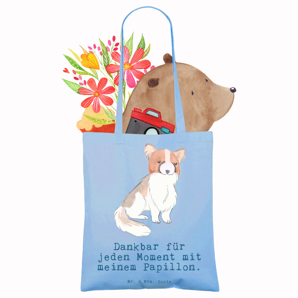 Tragetasche Papillon Moment Beuteltasche, Beutel, Einkaufstasche, Jutebeutel, Stoffbeutel, Hund, Hunderasse, Rassehund, Hundebesitzer, Geschenk, Tierfreund, Schenken, Welpe, Kontinentaler Zwergspaniel, Papillon