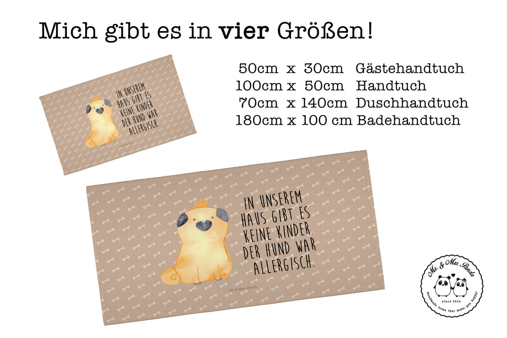 Handtuch Mops Krone Handtuch, Badehandtuch, Badezimmer, Handtücher, groß, Kinder, Baby, Hund, Hundemotiv, Haustier, Hunderasse, Tierliebhaber, Hundebesitzer, Sprüche, Mops, allergisch, kinderlos, Hausregel, Hundebesitzer. Spruch, lustig