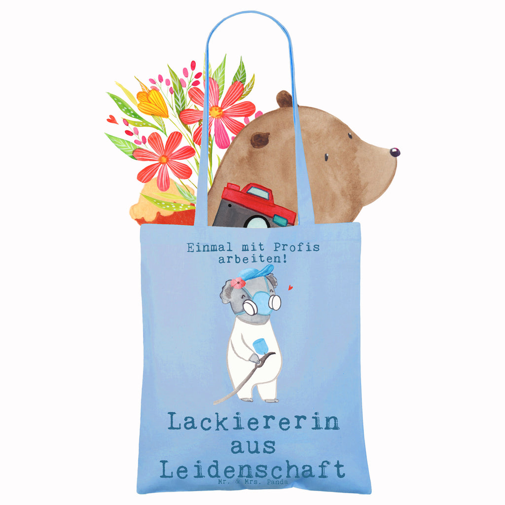 Tragetasche Lackiererin aus Leidenschaft Beuteltasche, Beutel, Einkaufstasche, Jutebeutel, Stoffbeutel, Tasche, Shopper, Umhängetasche, Strandtasche, Schultertasche, Stofftasche, Tragetasche, Badetasche, Jutetasche, Einkaufstüte, Laptoptasche, Beruf, Ausbildung, Jubiläum, Abschied, Rente, Kollege, Kollegin, Geschenk, Schenken, Arbeitskollege, Mitarbeiter, Firma, Danke, Dankeschön, Lackiererin, Lackierermeisterin, Werkstatt Lackiererin, Gesellenprüfung