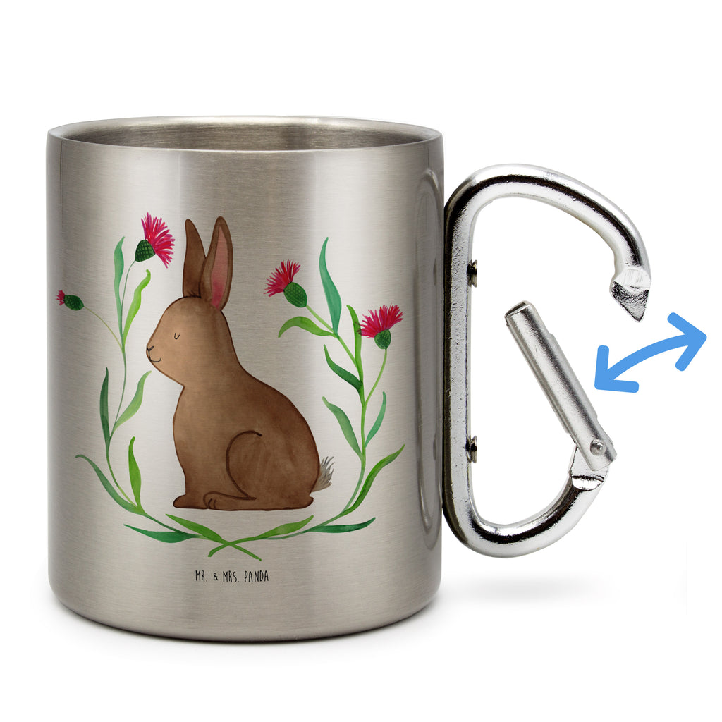 Edelstahlbecher Hase sitzend Edelstahltasse, Karabiner, Edelstahlbecher, Outdoor, Camping, Tasse, Becher, Ostern, Osterhase, Ostergeschenke, Osternest, Osterdeko, Geschenke zu Ostern, Ostern Geschenk, Ostergeschenke Kinder, Ostern Kinder, Frohe Ostern, Ostergrüße, Osterblume, Liebe, Grüße, Hase, Kaninchen